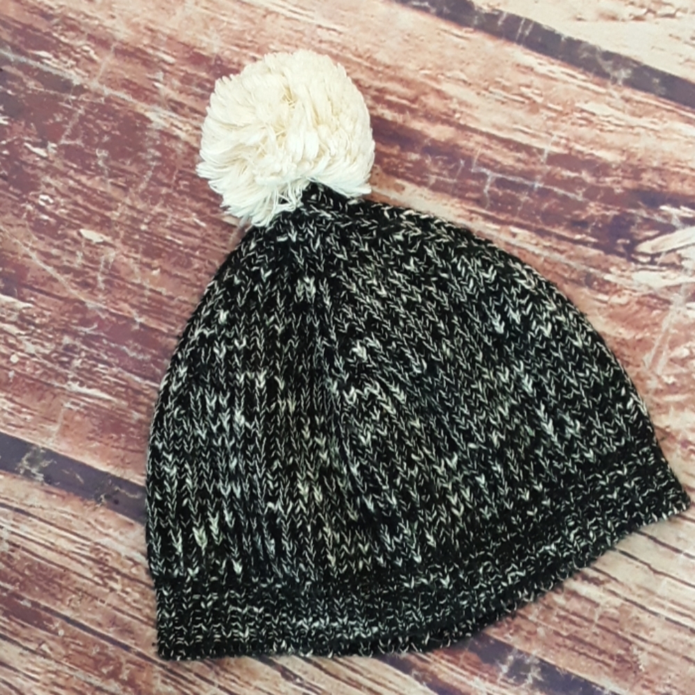 Moreto tweed wool blend winter hat w/pompom sz S